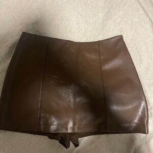 ABERCROMBIE Brown Leather Skirt SIZE LARGE